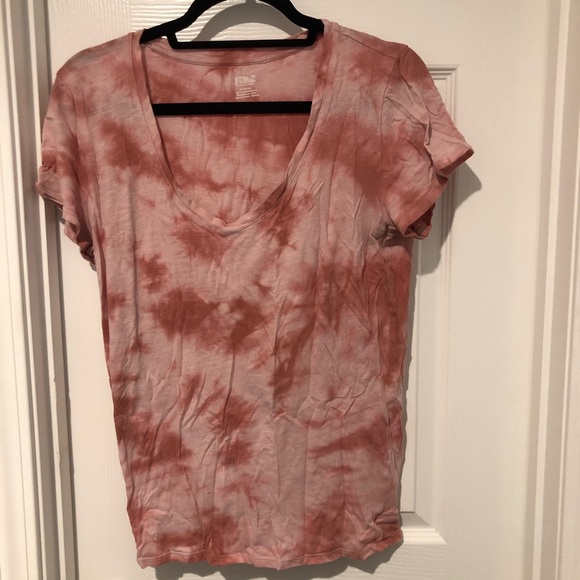 PINK Victoria's Secret Tops - 3/$15 Pink Victoria’s Secret tie dye v-neck short sleeved t-shirt small hole